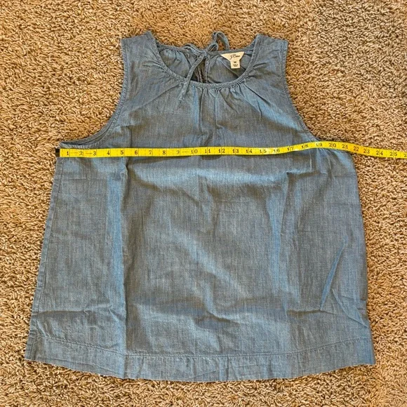 J Crew Swingy Tank in Chambray Blue Buoy Wash Cotton Linen Size Medium - Picture 10 of 11